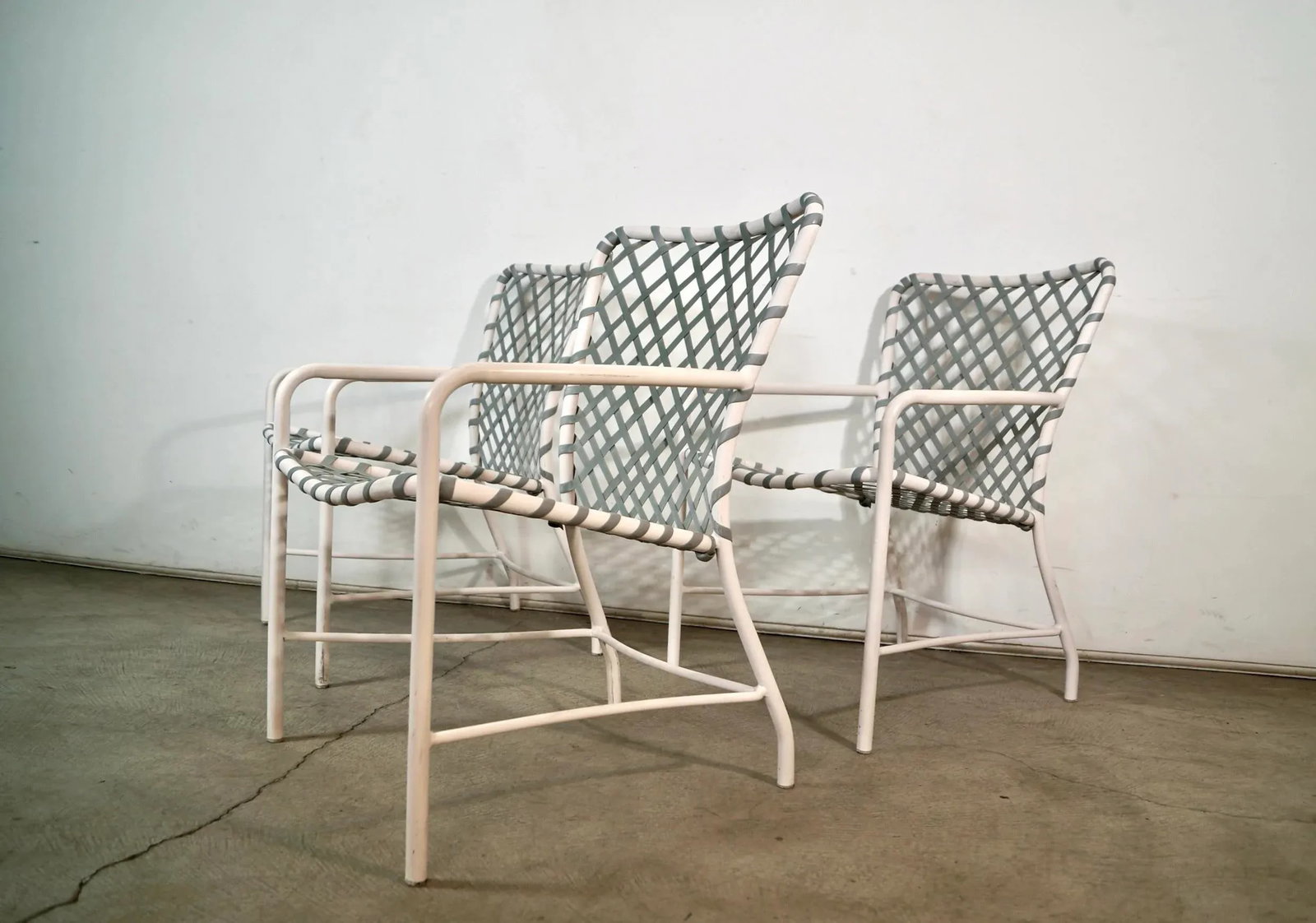 1970's Mid-Century Modern Brown Jordan Aluminum Patio Chairs - Set of 3 - 2
