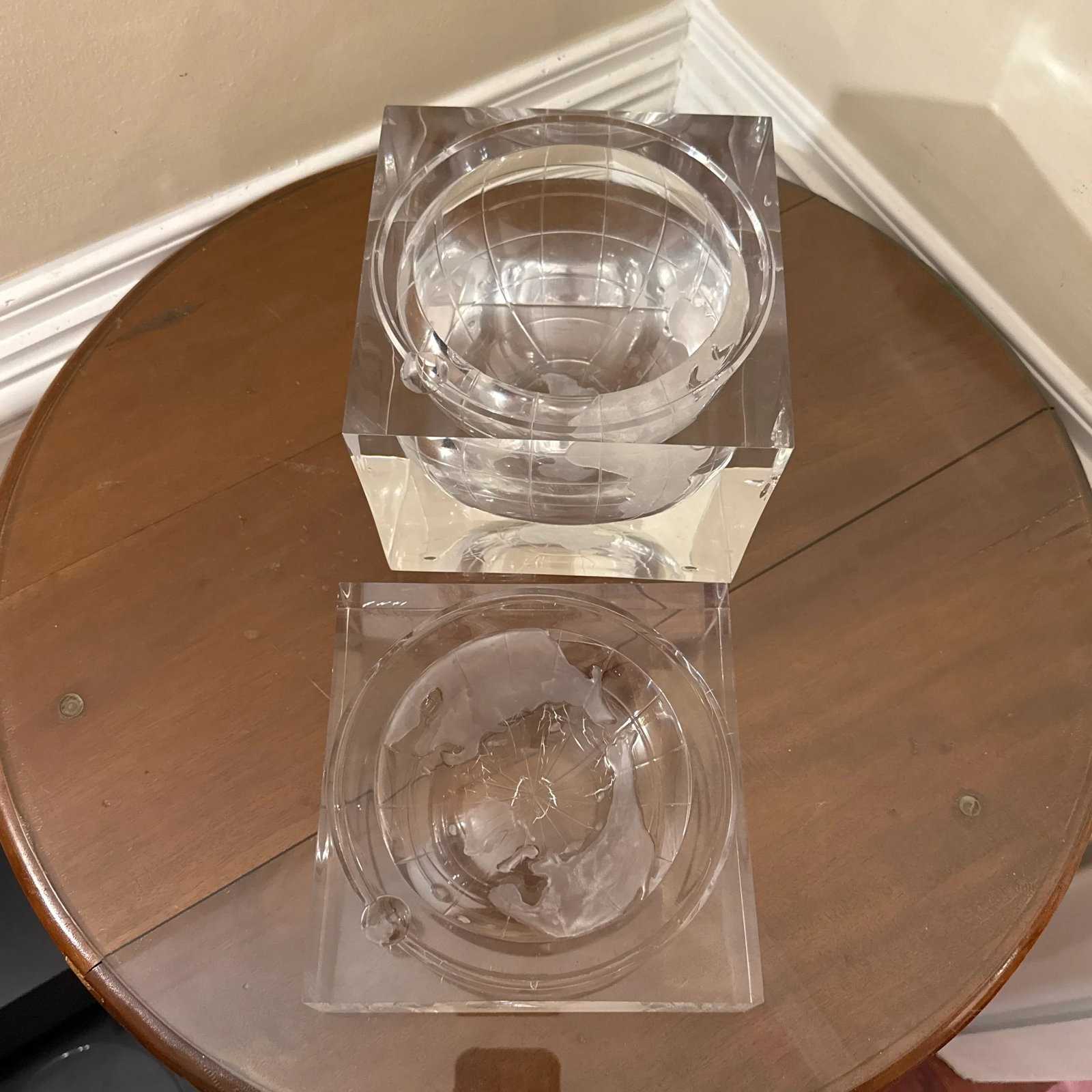 World Globe Acrylic Cube Ice Bucket by Alessandro Albrizzi, 1960s - 4