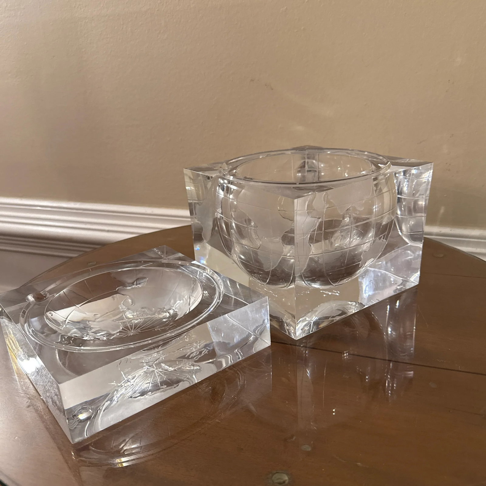 World Globe Acrylic Cube Ice Bucket by Alessandro Albrizzi, 1960s - 6