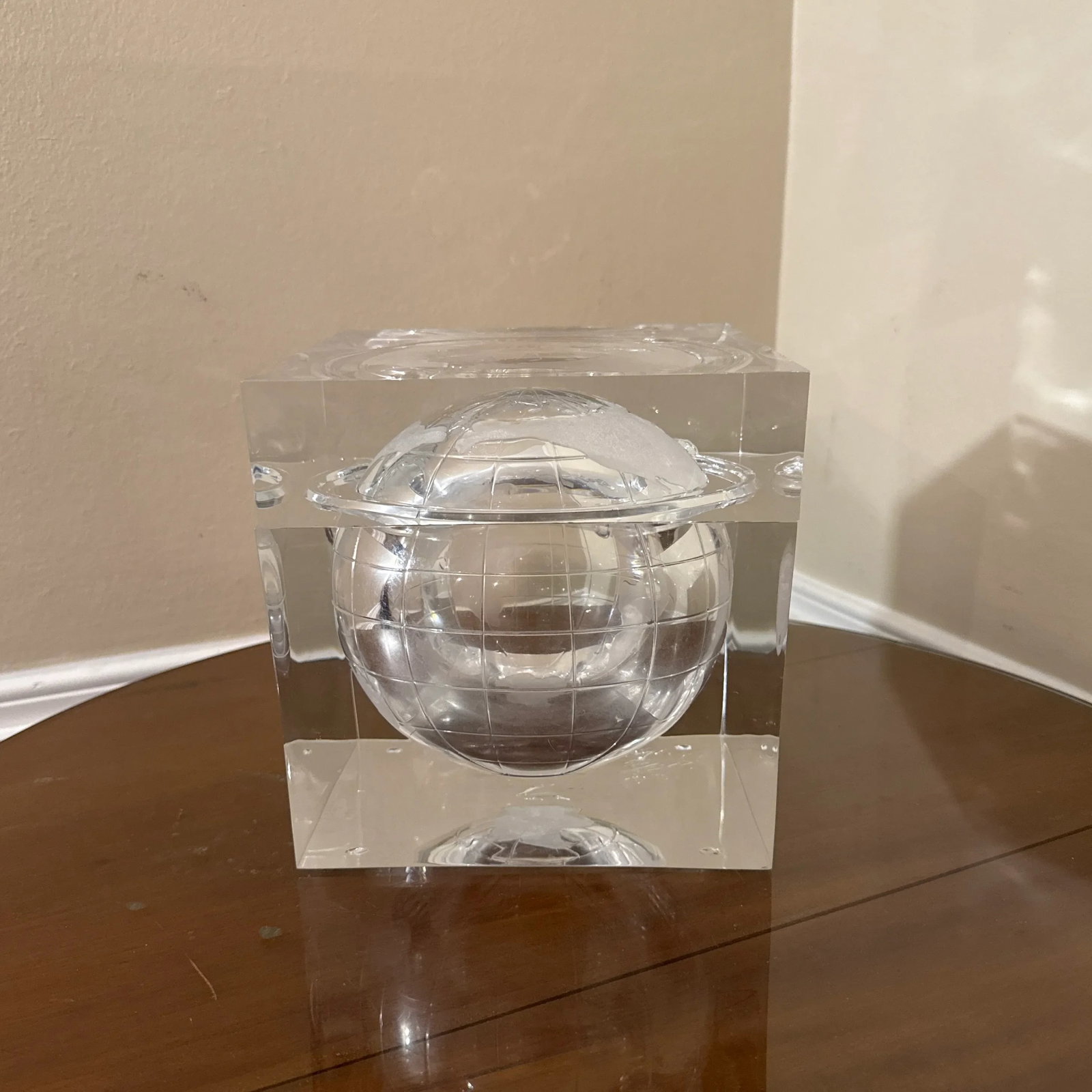 World Globe Acrylic Cube Ice Bucket by Alessandro Albrizzi, 1960s - 8