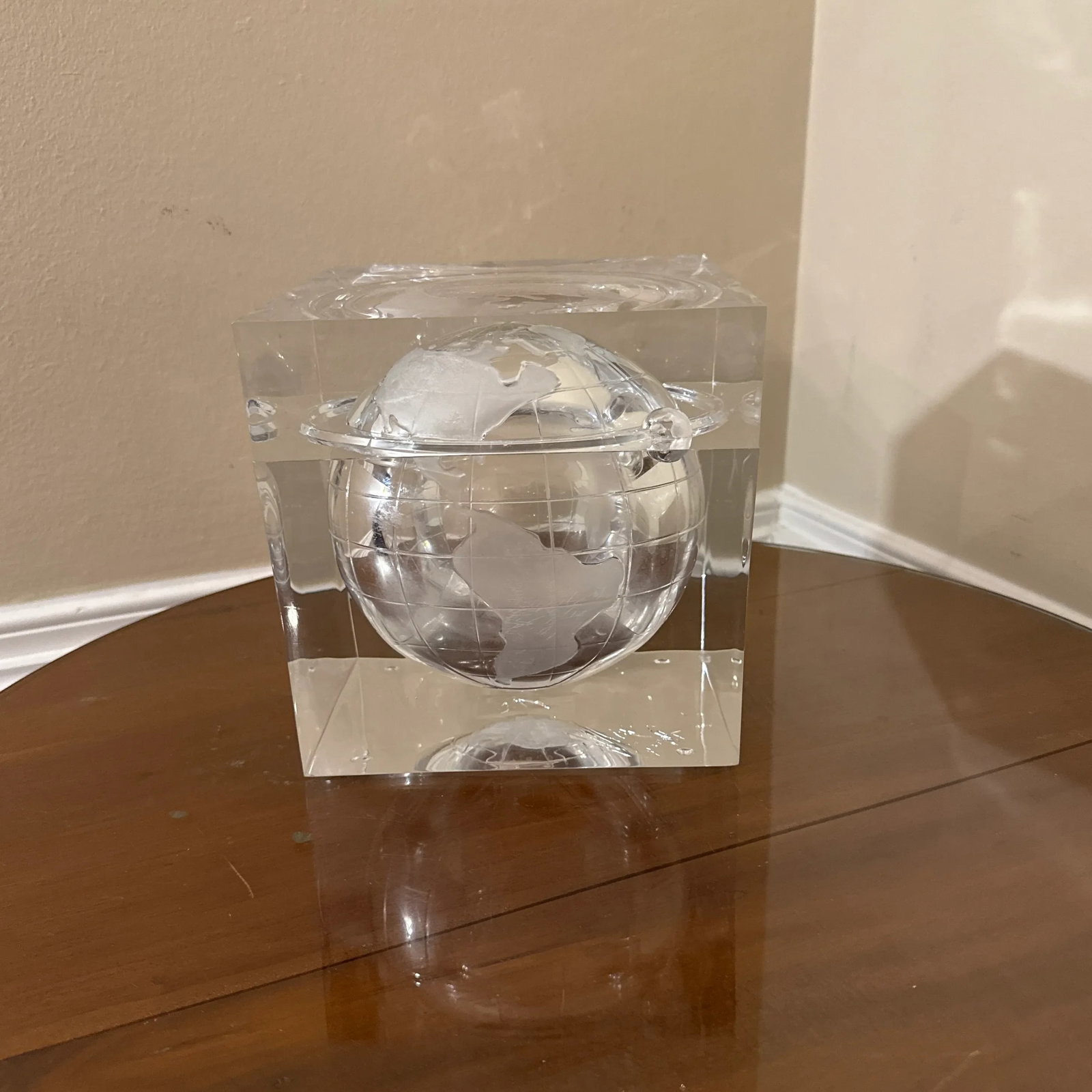 World Globe Acrylic Cube Ice Bucket by Alessandro Albrizzi, 1960s - 9