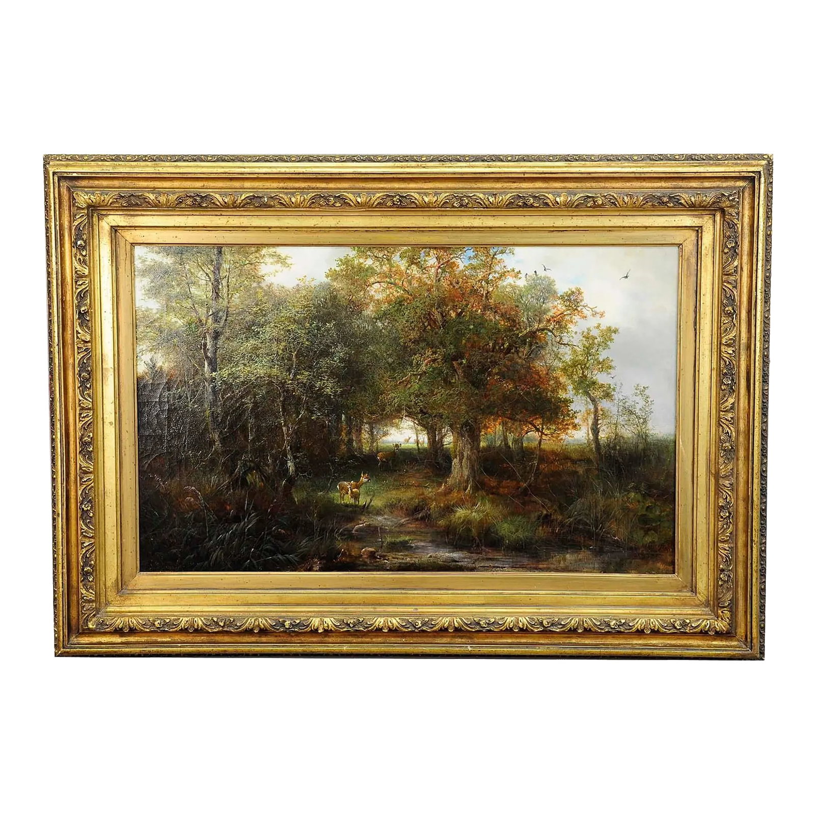 Ludwig Sellmayr - Deer With Doe and Fawn in the Forest Ca. 1880 (1 of 6)