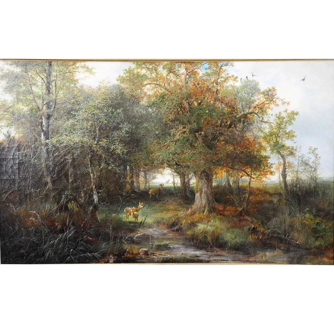 Ludwig Sellmayr - Deer With Doe and Fawn in the Forest Ca. 1880 - 2