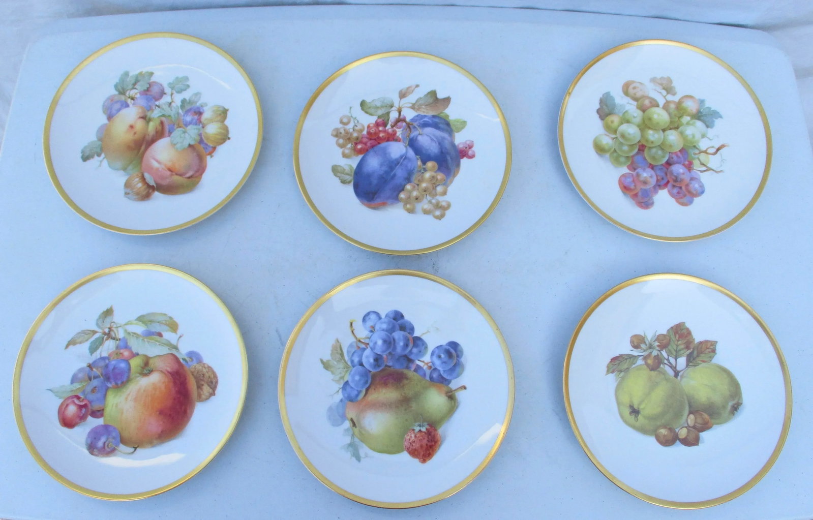 Vintage Bavarian Fruit Plates - Set of 6 - 10