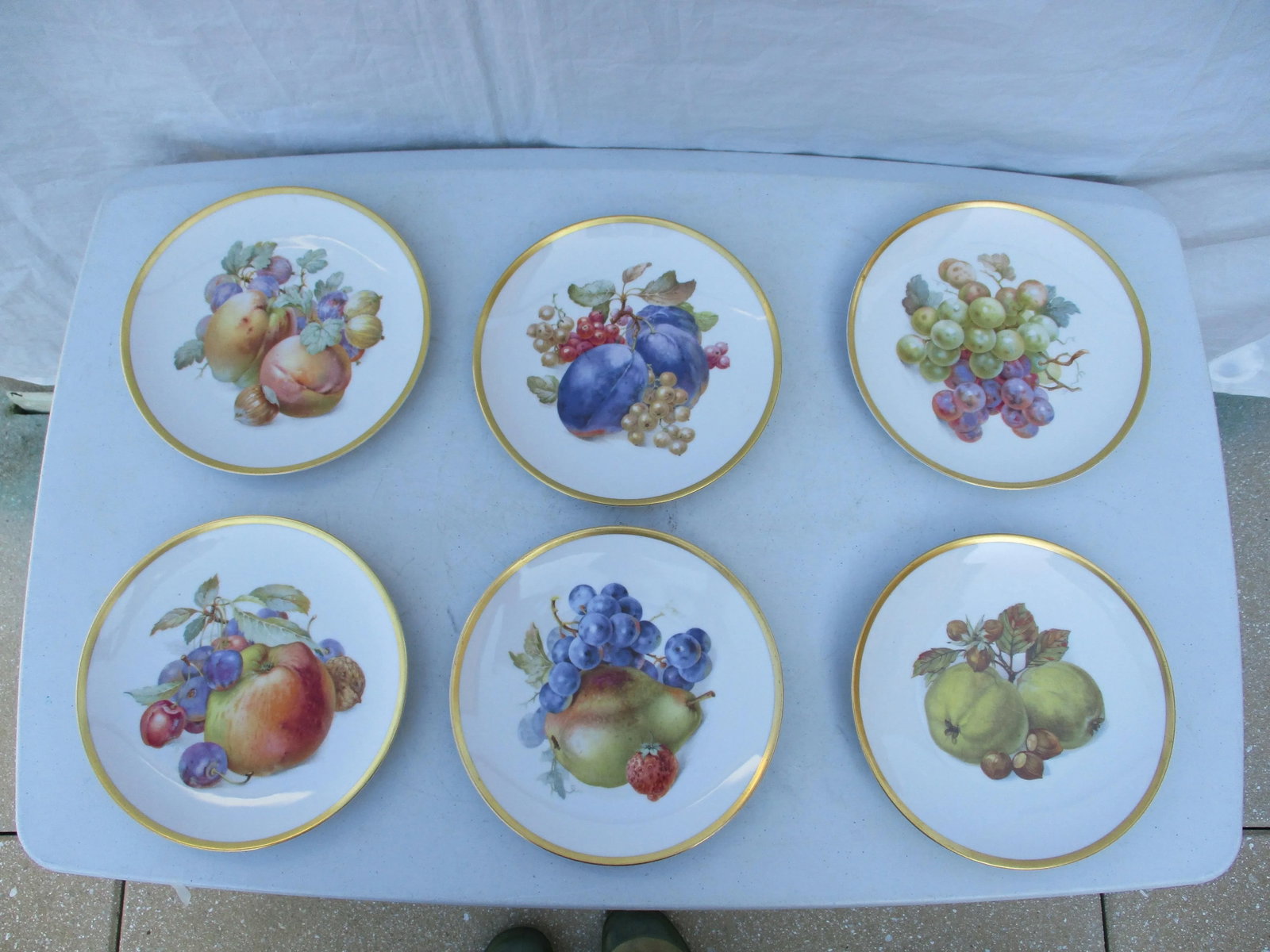 Vintage Bavarian Fruit Plates - Set of 6 - 9