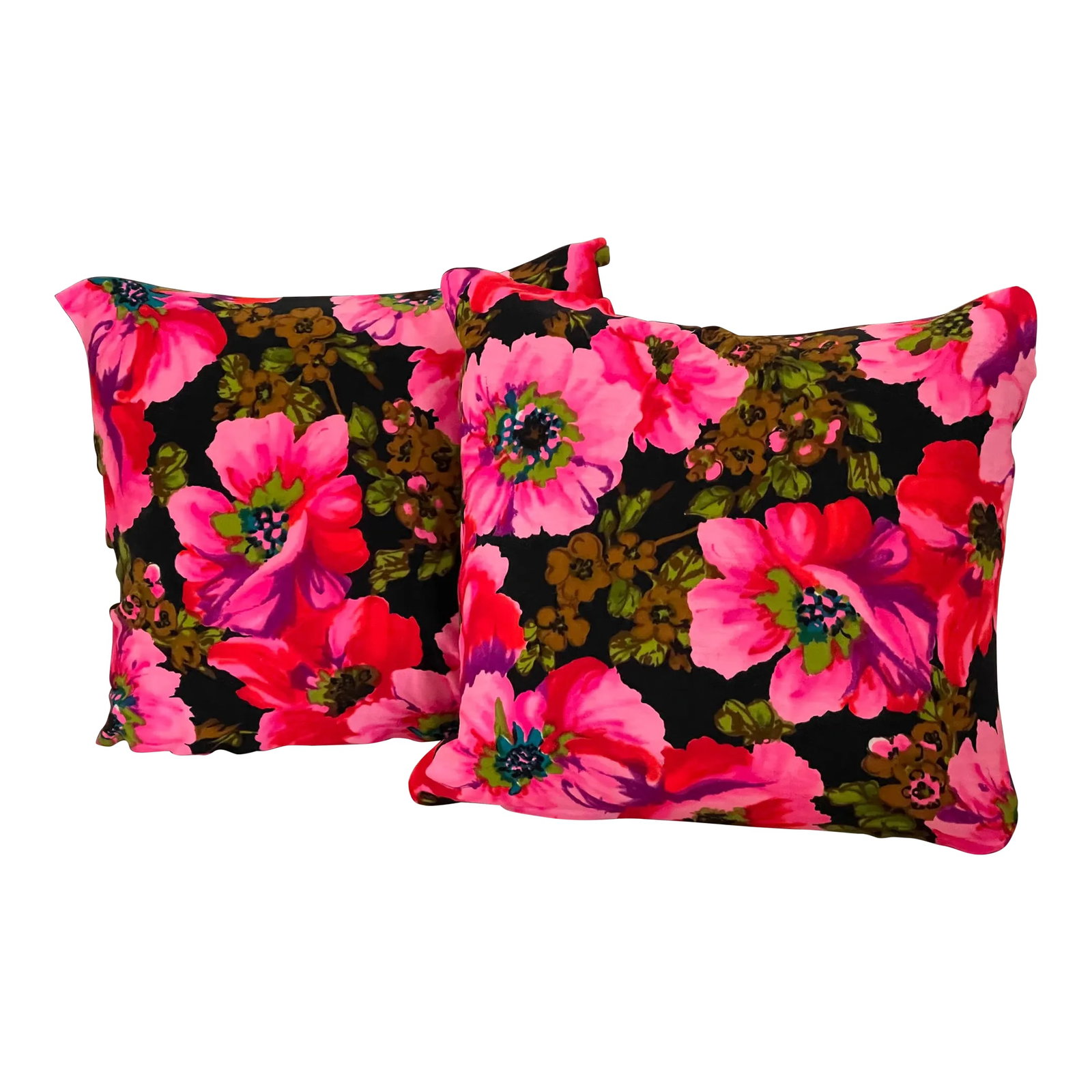 Impressive Pair of Floral Pillows Feather Down Insert (1 of 5)