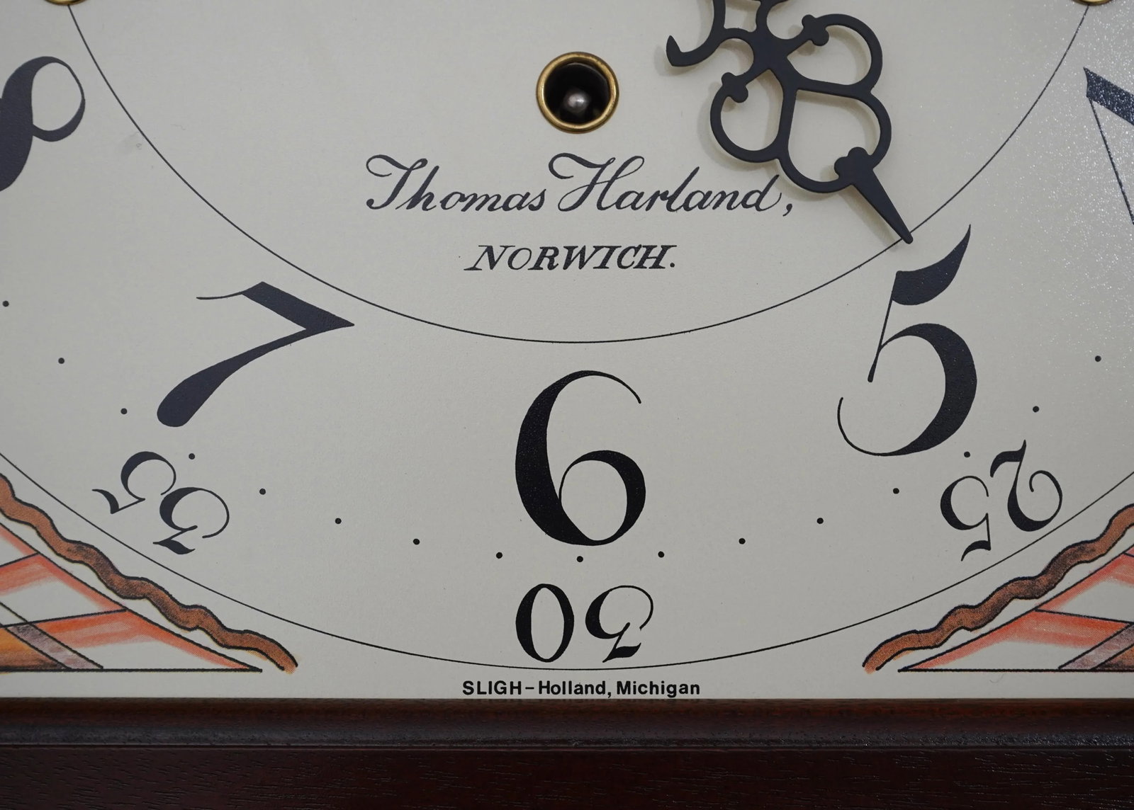 Sligh Thomas Harland Inlaid Mahogany Grandfather Clock - 7