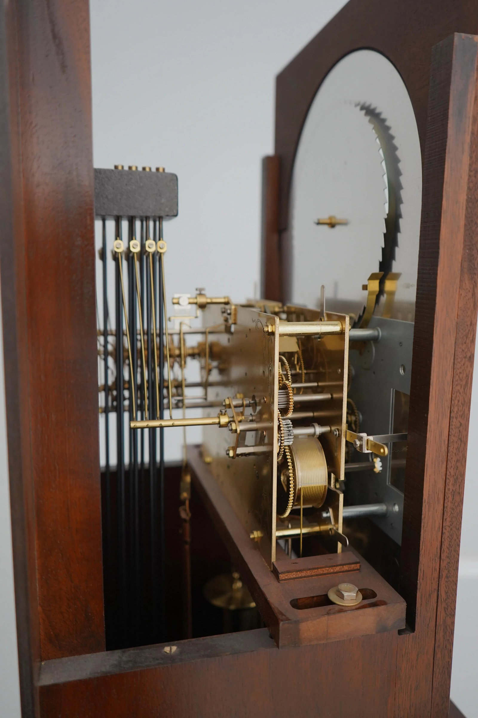 Sligh Thomas Harland Inlaid Mahogany Grandfather Clock - 9