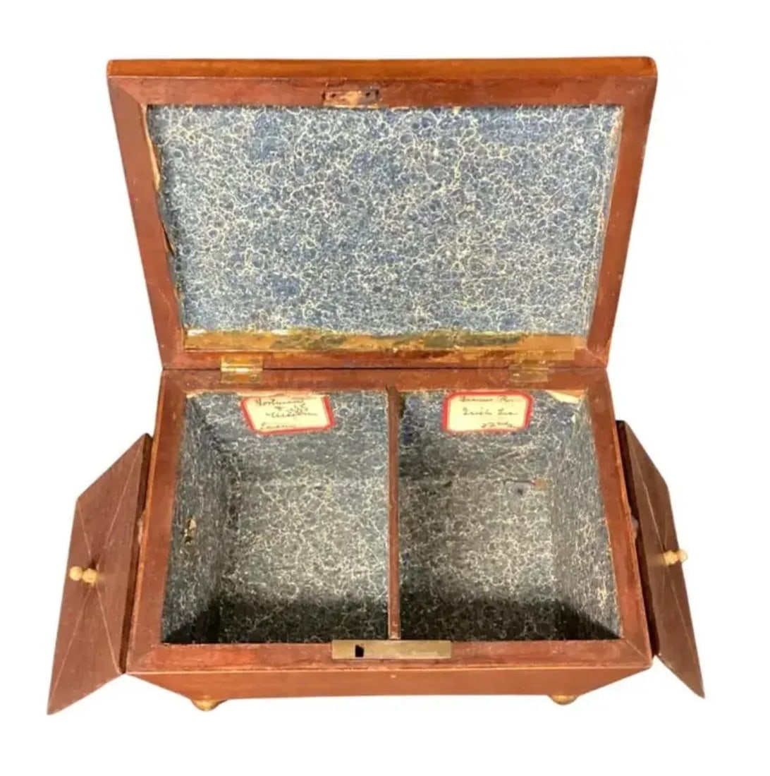 English Regency Sarcophagus Shaped Tea Caddy - 5