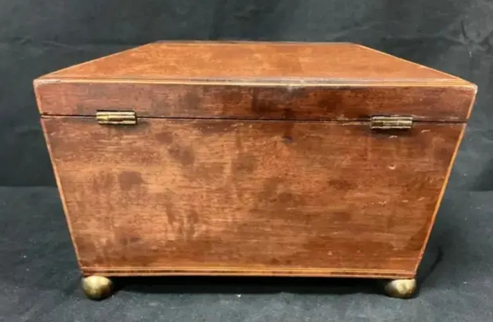 English Regency Sarcophagus Shaped Tea Caddy - 8