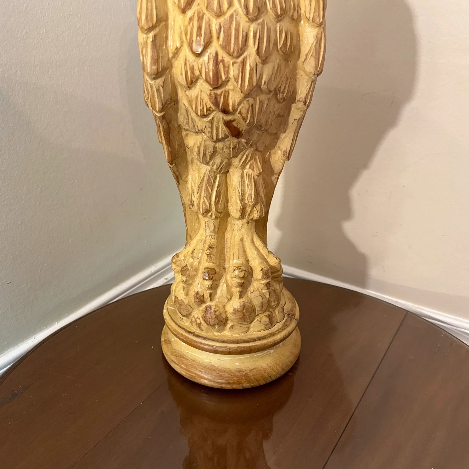 Vintage 1970 Hand Carved Owl Sculputure by Sarrid LTD - 3