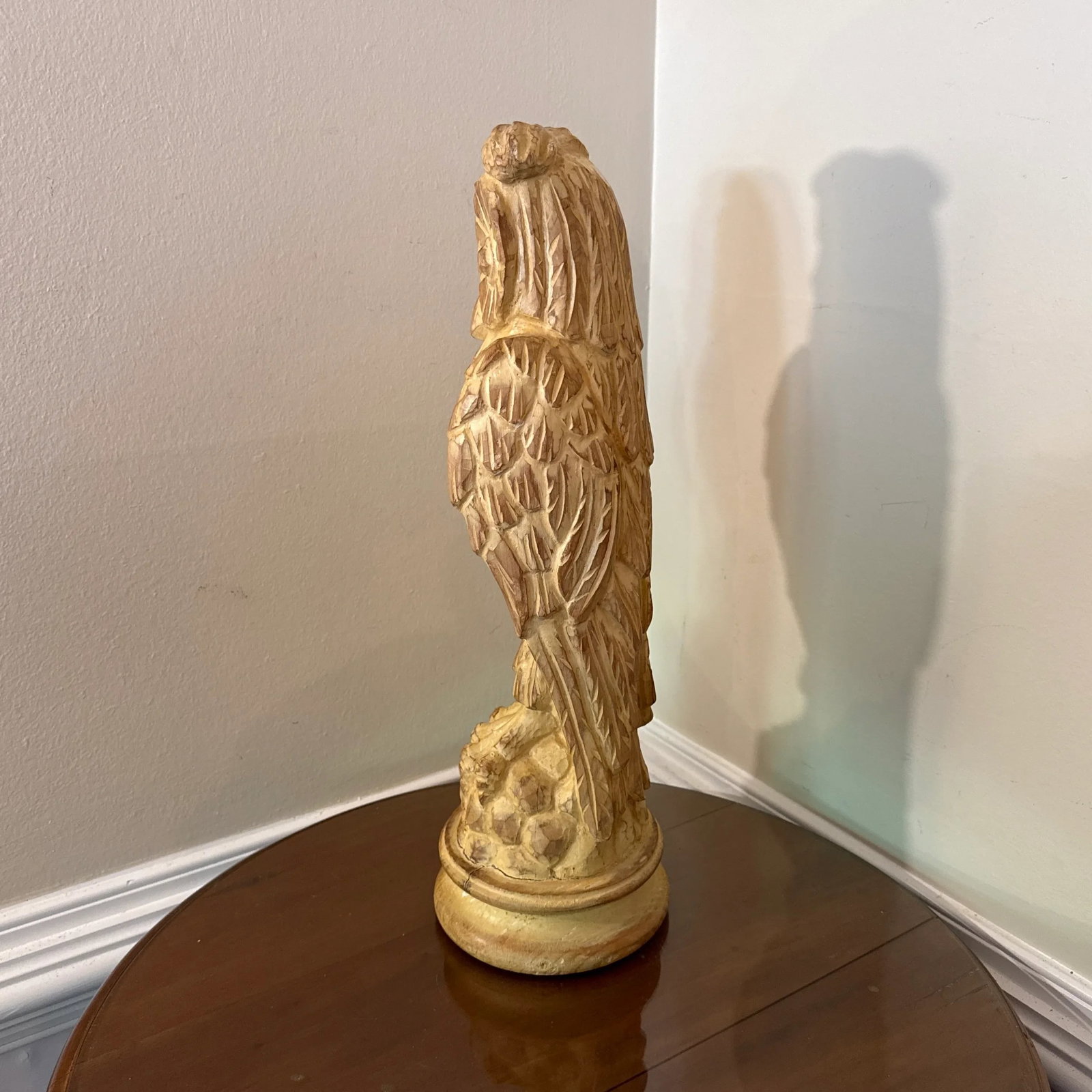 Vintage 1970 Hand Carved Owl Sculputure by Sarrid LTD - 4