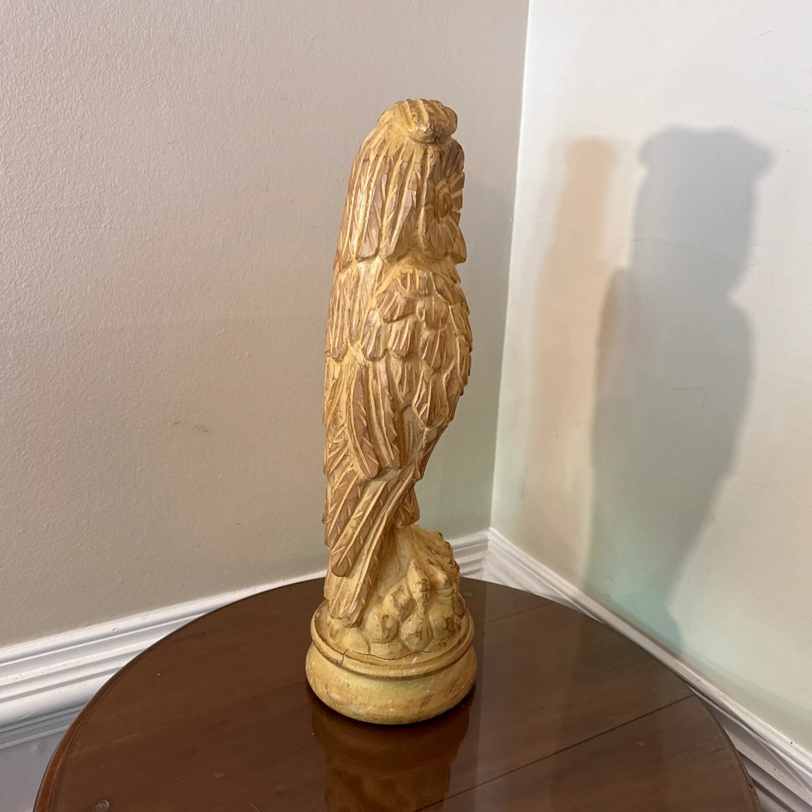 Vintage 1970 Hand Carved Owl Sculputure by Sarrid LTD - 6