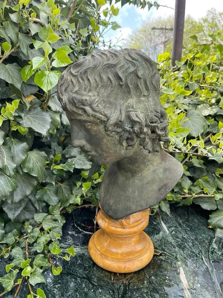 Grand Tour Bronze and Marble Bust of a Youth - 8