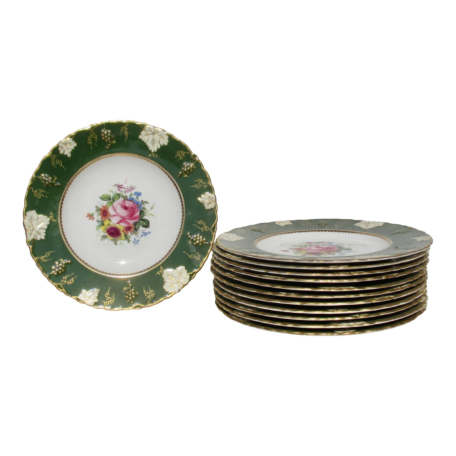 Royal Crown Derby Vine Dinner Plate Service - Set of 12 (1 of 6)