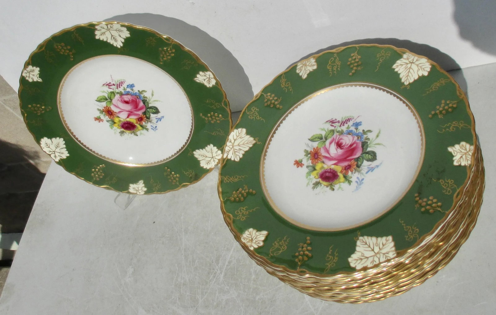 Royal Crown Derby Vine Dinner Plate Service - Set of 12 - 6