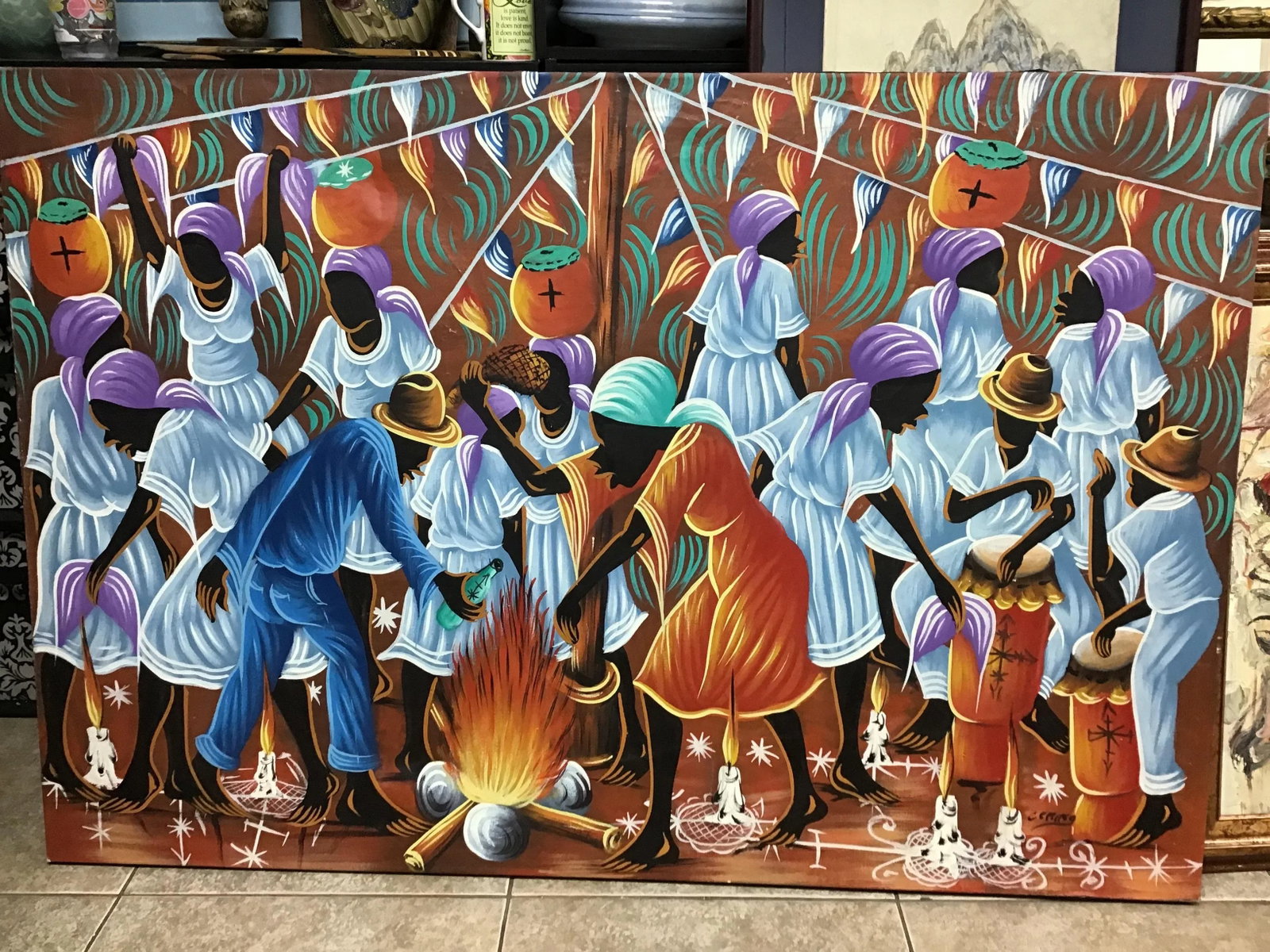 Large Vintage Haitian Painting - 10