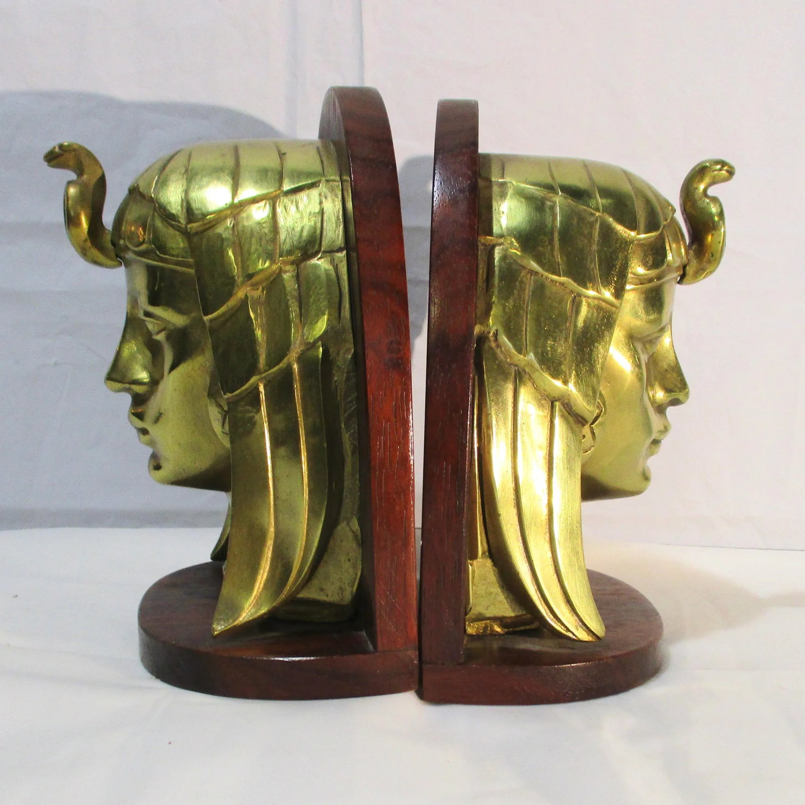 Art Deco Egyptian Revival Brass Bookends - a Pair - 2