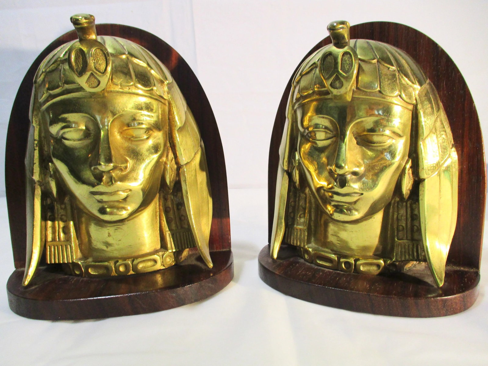 Art Deco Egyptian Revival Brass Bookends - a Pair - 5