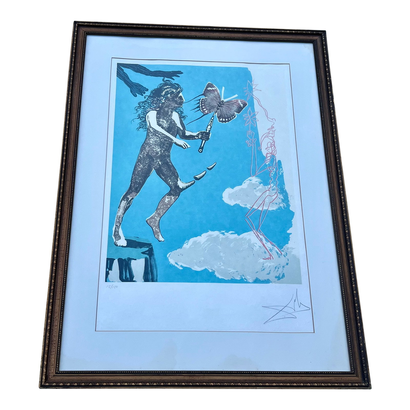 Salvador Dali Signed Lithograph 15/150 "Release of the Psychic Spirit" From the Magic Butterfly & th: Title: Release of the Psychic Spirit from the Magic Butterfly & the Dream Suite Artist: Salvador Dali Year: 1970's Medium: Lithograph on Japon Macre paper, signed and numbered in Pencil Edition: