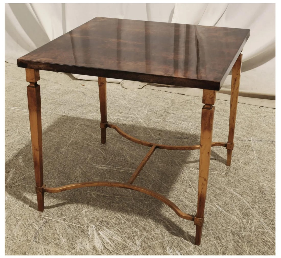 Aldo Tura Goat Skin and Bronze Side Table, C. 1960 - 4