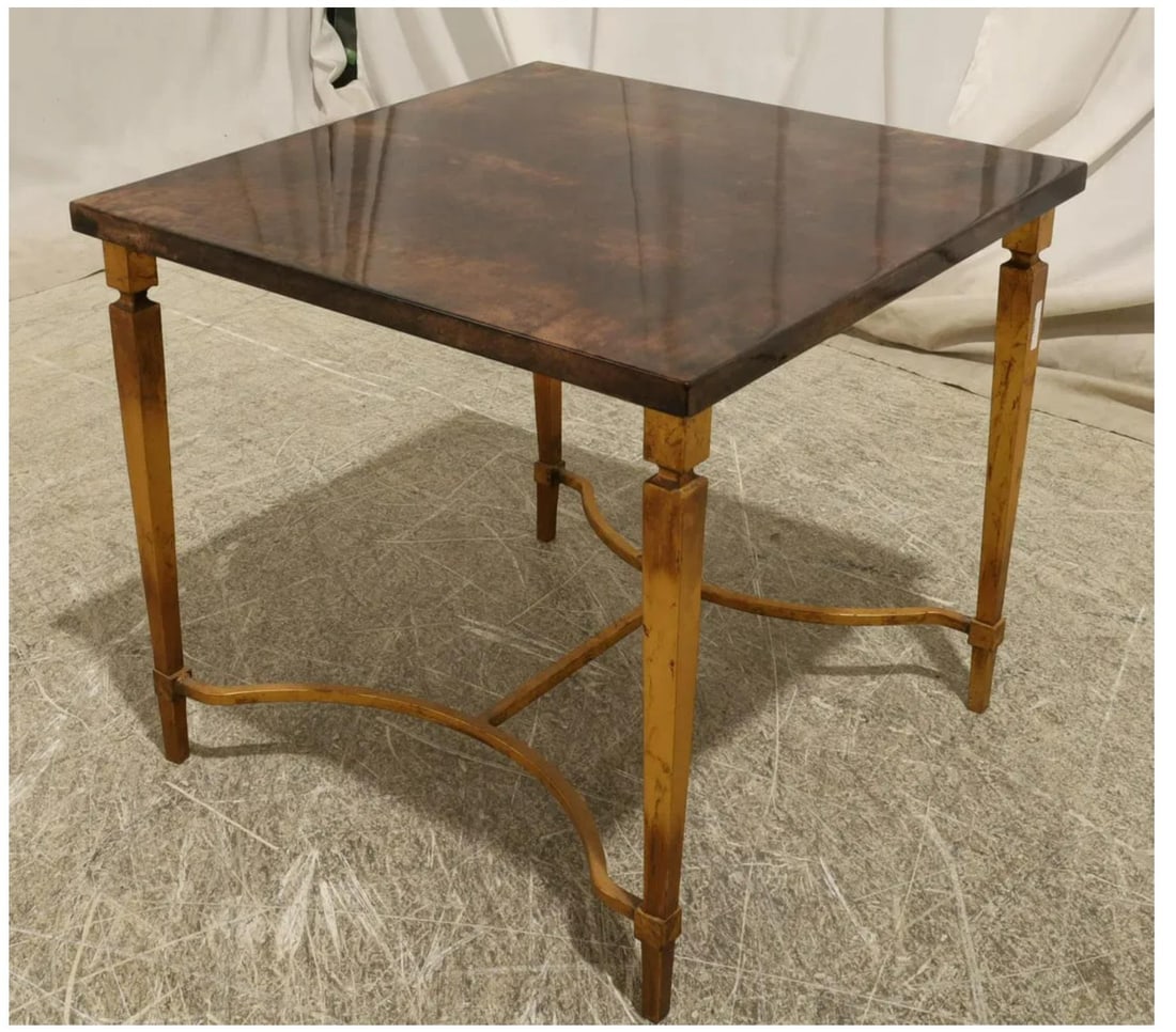 Aldo Tura Goat Skin and Bronze Side Table, C. 1960 - 8