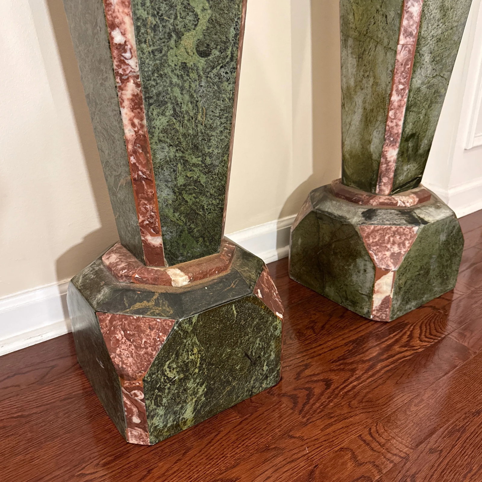Late 19th Century Monumental Neoclassical Style Ornate Marble Pedestal ~ a Pair - 10