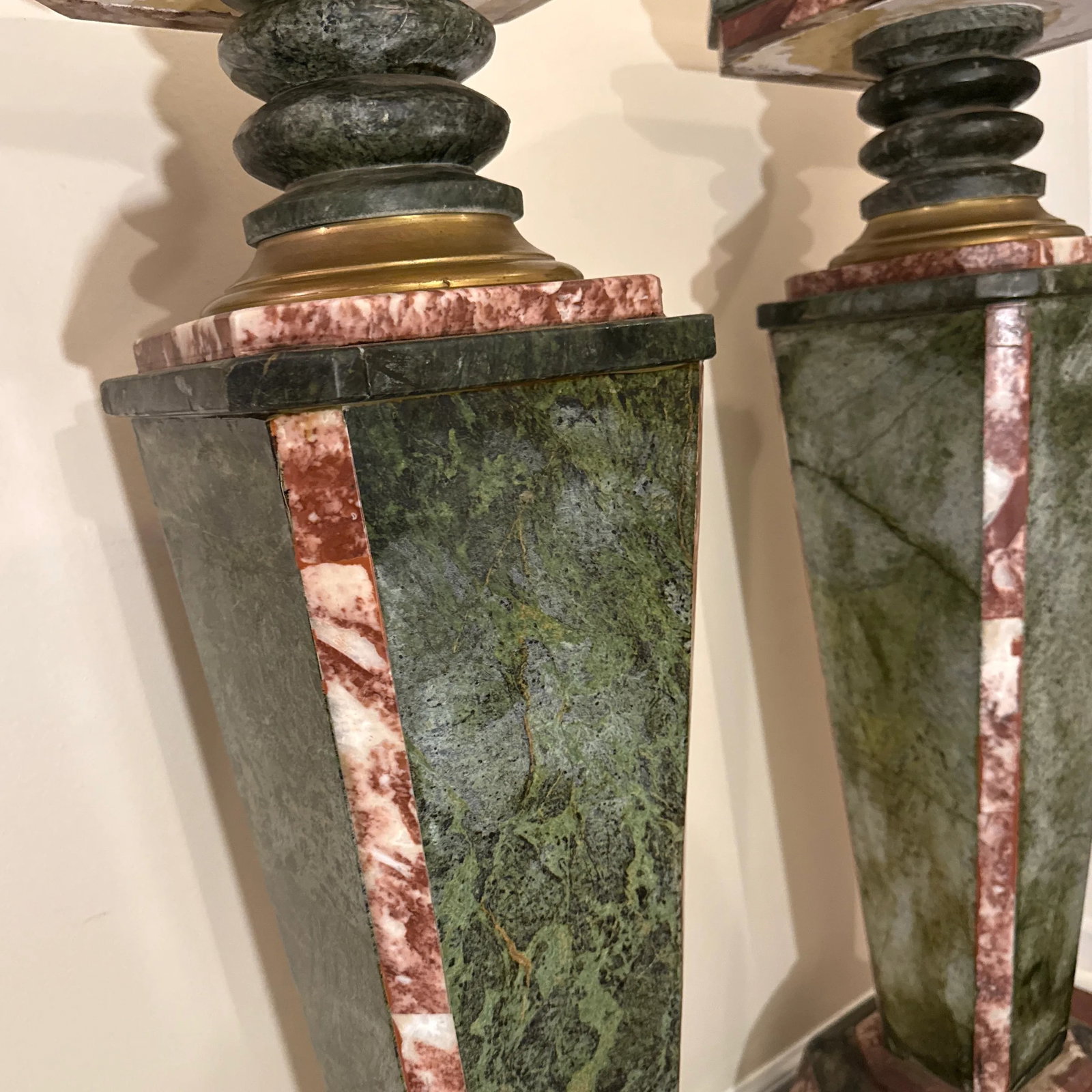 Late 19th Century Monumental Neoclassical Style Ornate Marble Pedestal ~ a Pair - 11