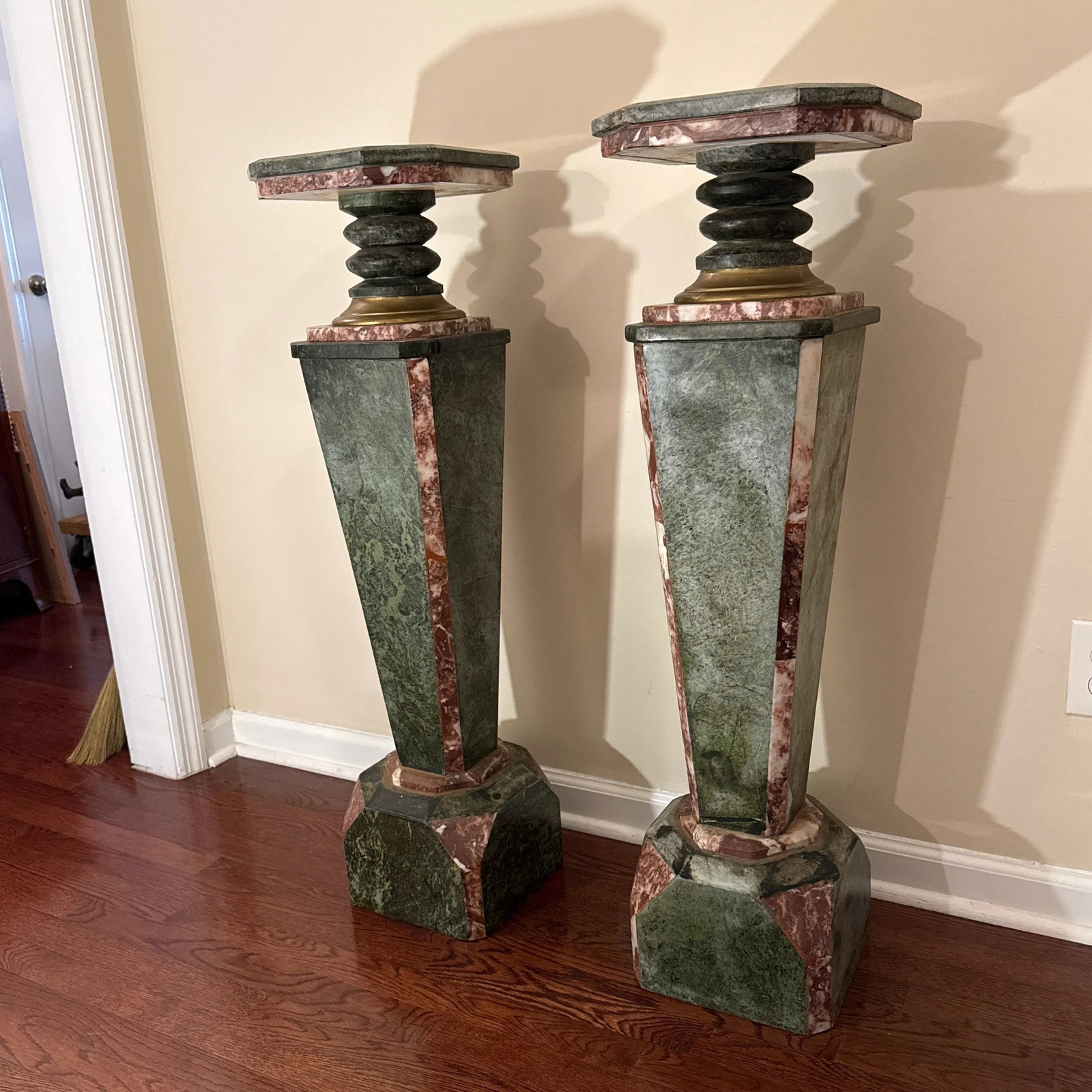 Late 19th Century Monumental Neoclassical Style Ornate Marble Pedestal ~ a Pair - 2
