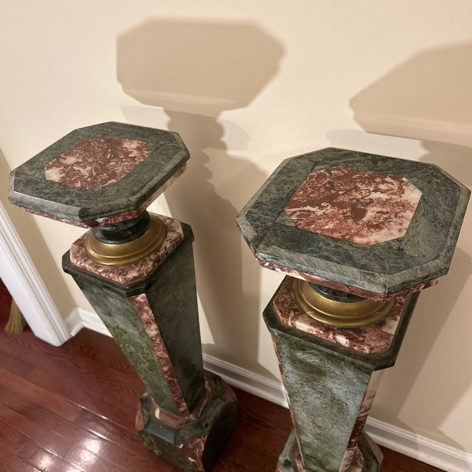 Late 19th Century Monumental Neoclassical Style Ornate Marble Pedestal ~ a Pair - 3