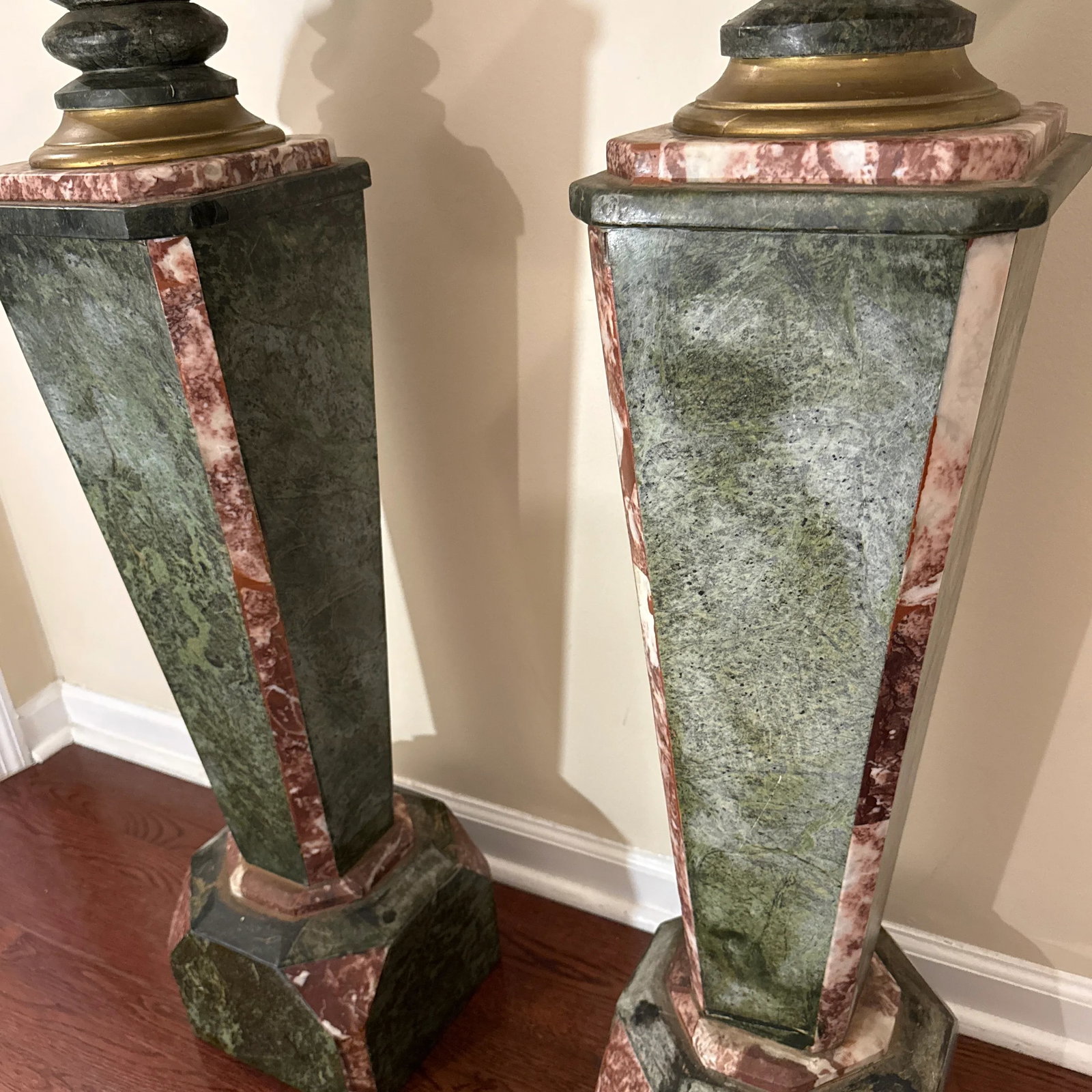 Late 19th Century Monumental Neoclassical Style Ornate Marble Pedestal ~ a Pair - 6