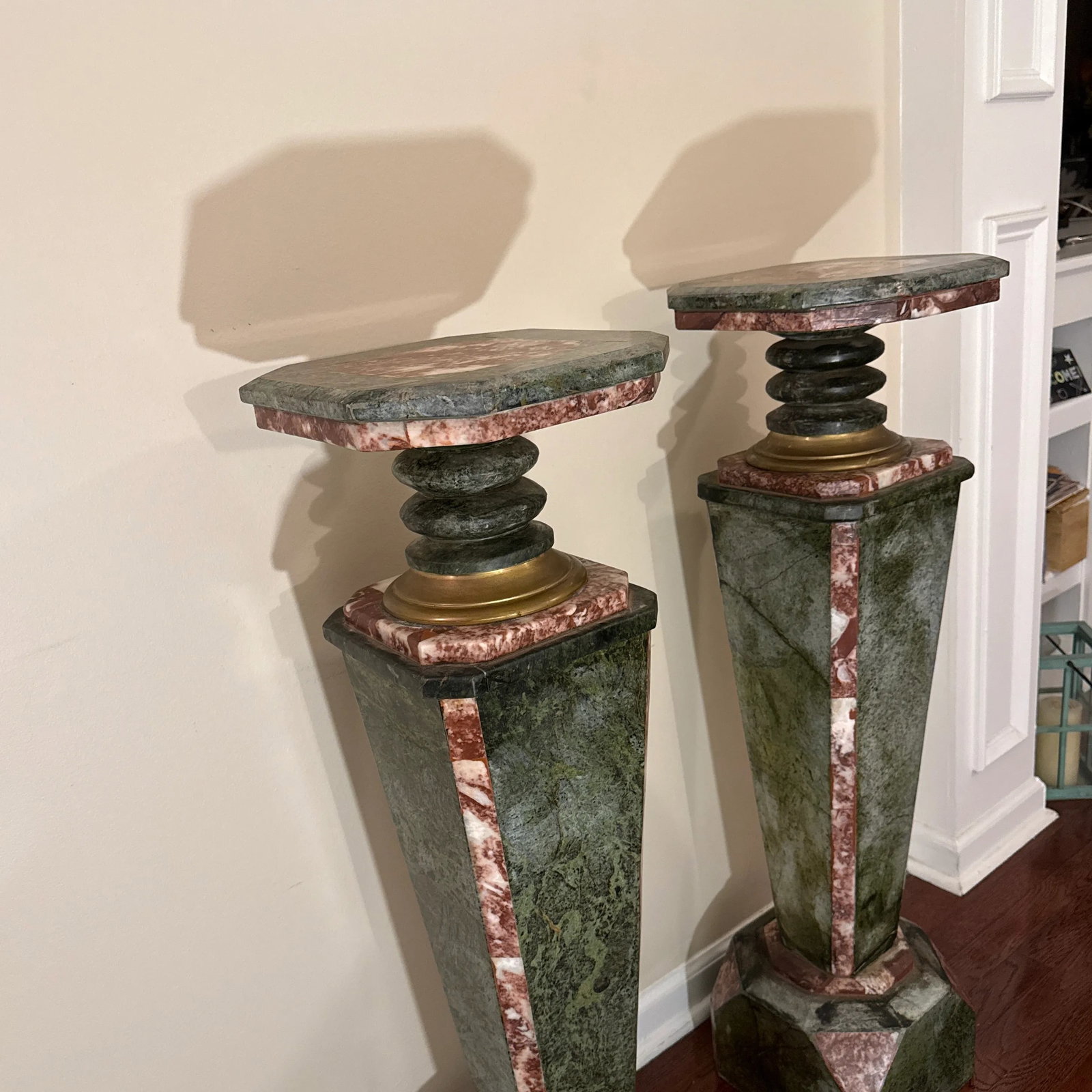 Late 19th Century Monumental Neoclassical Style Ornate Marble Pedestal ~ a Pair - 8