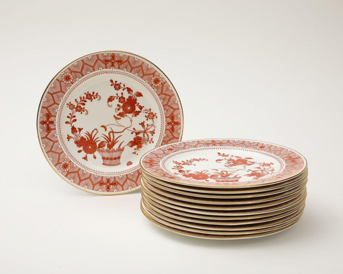 Royal Crown Derby Luncheon Plates, Chandos Pattern, Set of 12 - 6