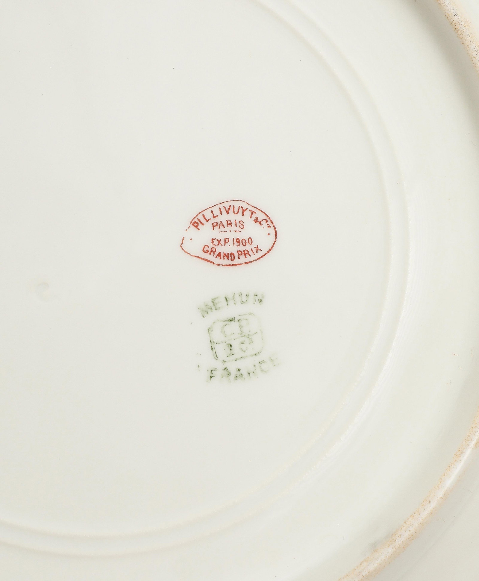 Set of 7 French Porcelain Charles Pillivuyt & Cie Dinner Plates - 7