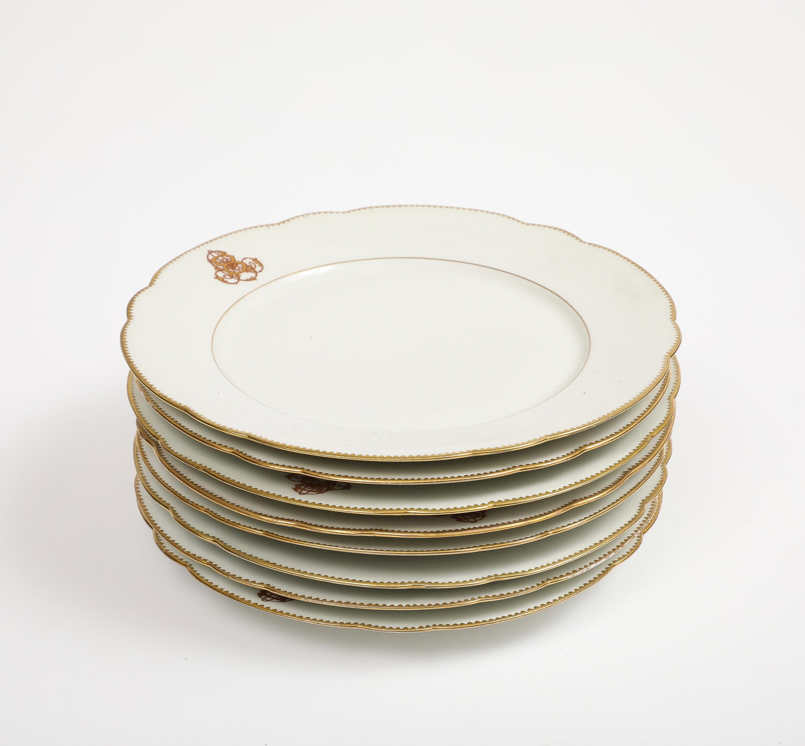 Set of 7 French Porcelain Charles Pillivuyt & Cie Dinner Plates - 9