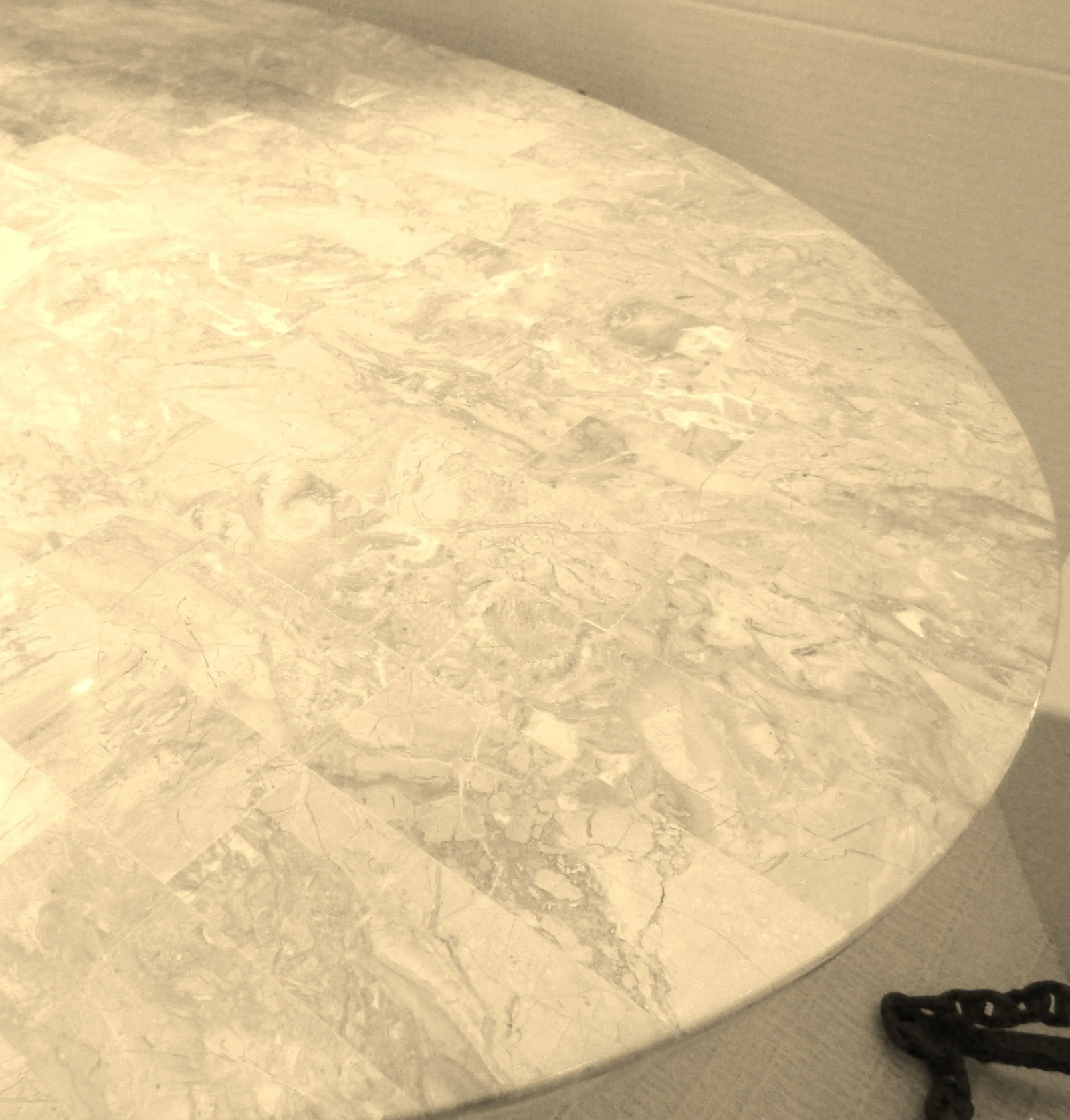 Rare 1970s Oval Tessellated Stone Greek Key Design Coffee Table Attr. Maitland-Smith - 10