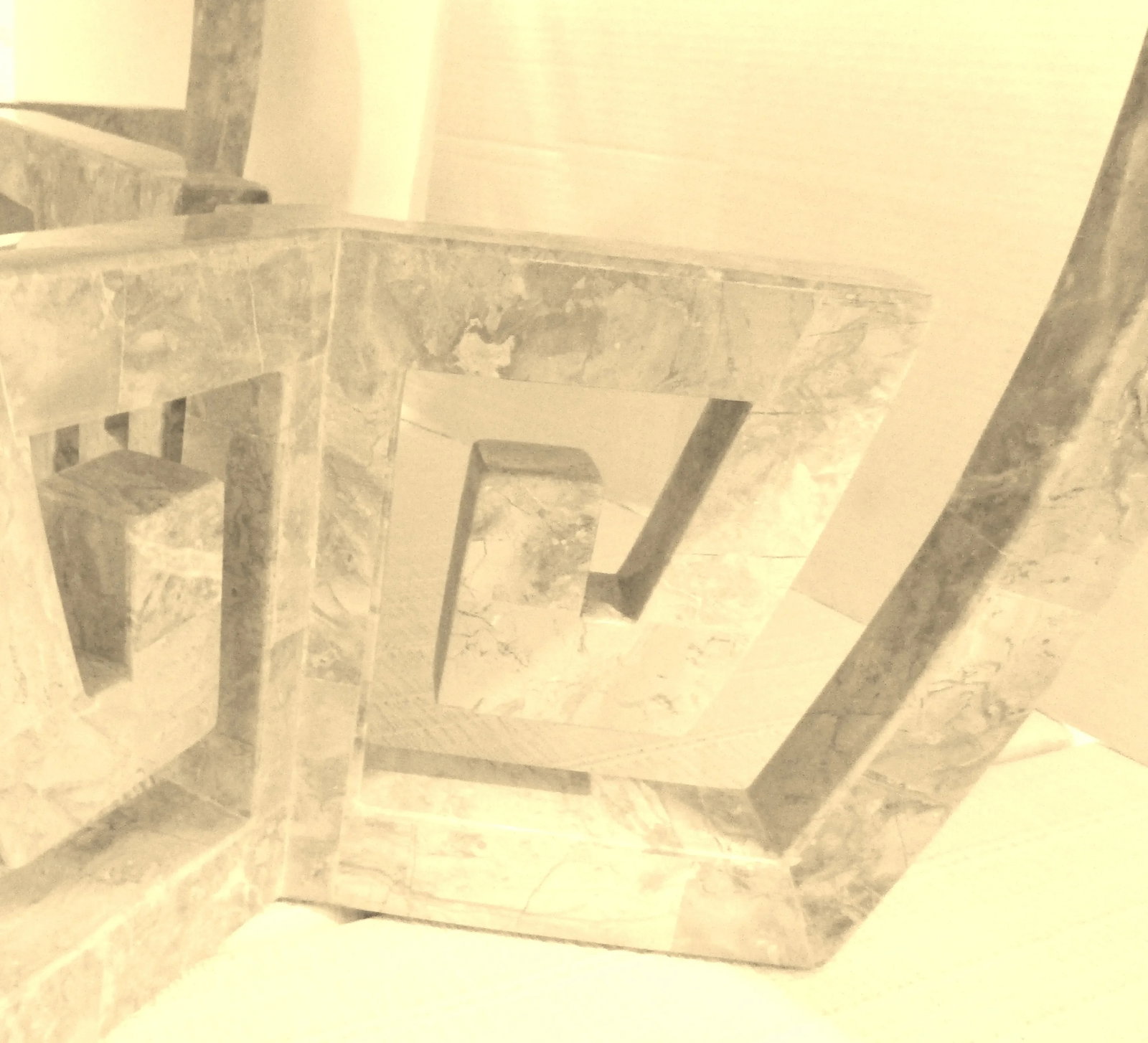 Rare 1970s Oval Tessellated Stone Greek Key Design Coffee Table Attr. Maitland-Smith - 9