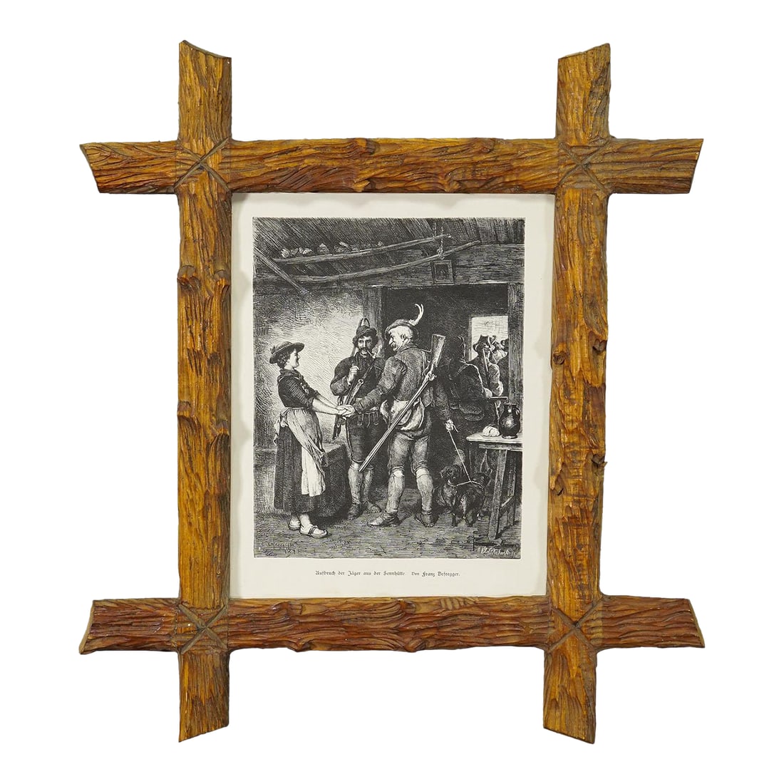 Antique Copper Engraving Print With Bavarian Scene Ca. 1900 (1 of 8)