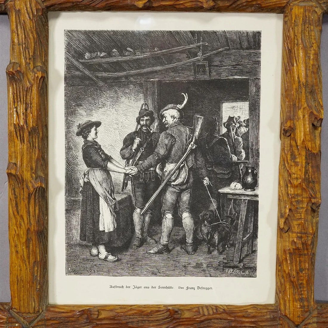 Antique Copper Engraving Print With Bavarian Scene Ca. 1900 - 2