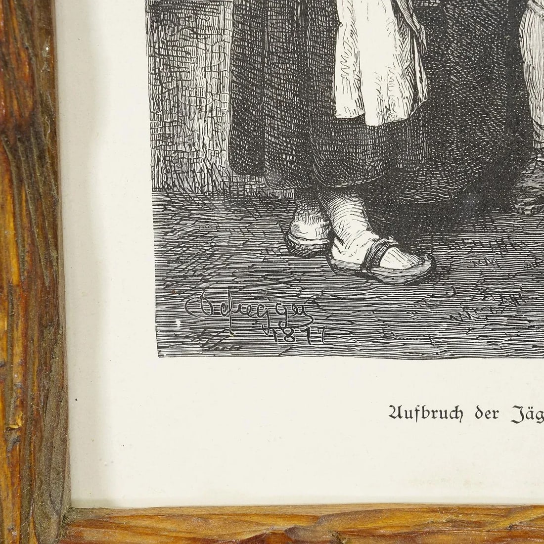 Antique Copper Engraving Print With Bavarian Scene Ca. 1900 - 5