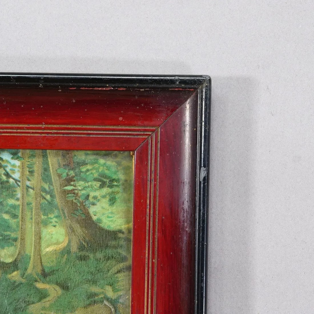 Antique Oil Print With Black Forest Poacher Scene After Josef Ringeisen - 5