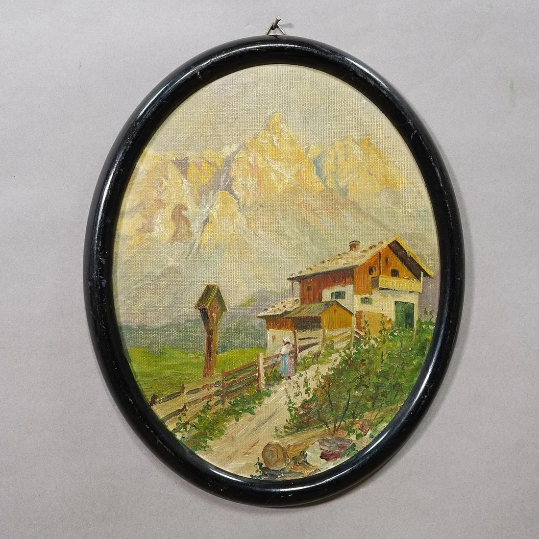 Painting With Summerly High Mountain Landscape Ca. 1900s - 3