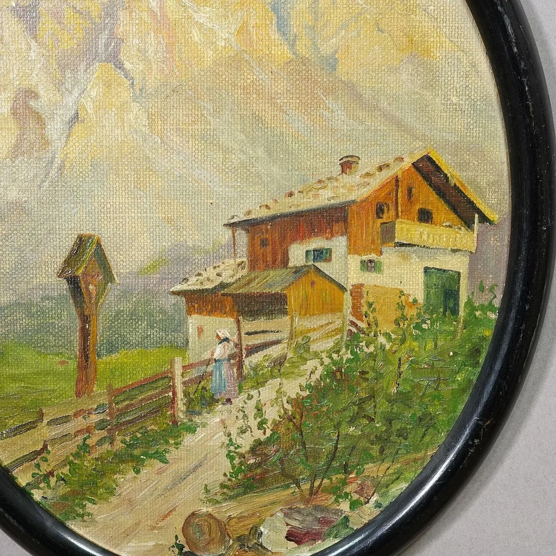 Painting With Summerly High Mountain Landscape Ca. 1900s - 4