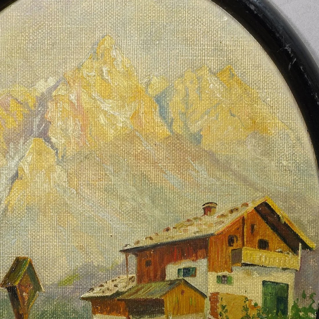 Painting With Summerly High Mountain Landscape Ca. 1900s - 5