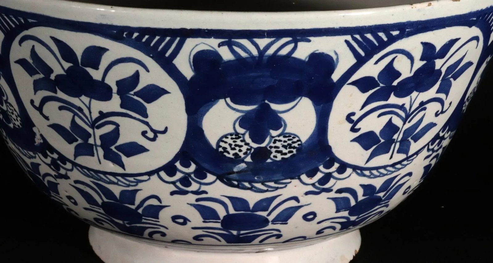 18th Century Dutch Delft Blue & White Chinoiserie Punch Bowl, Circa 1720 - 3