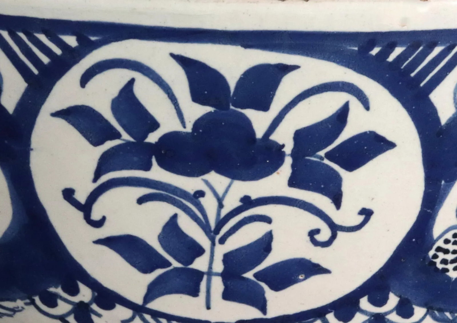 18th Century Dutch Delft Blue & White Chinoiserie Punch Bowl, Circa 1720 - 8