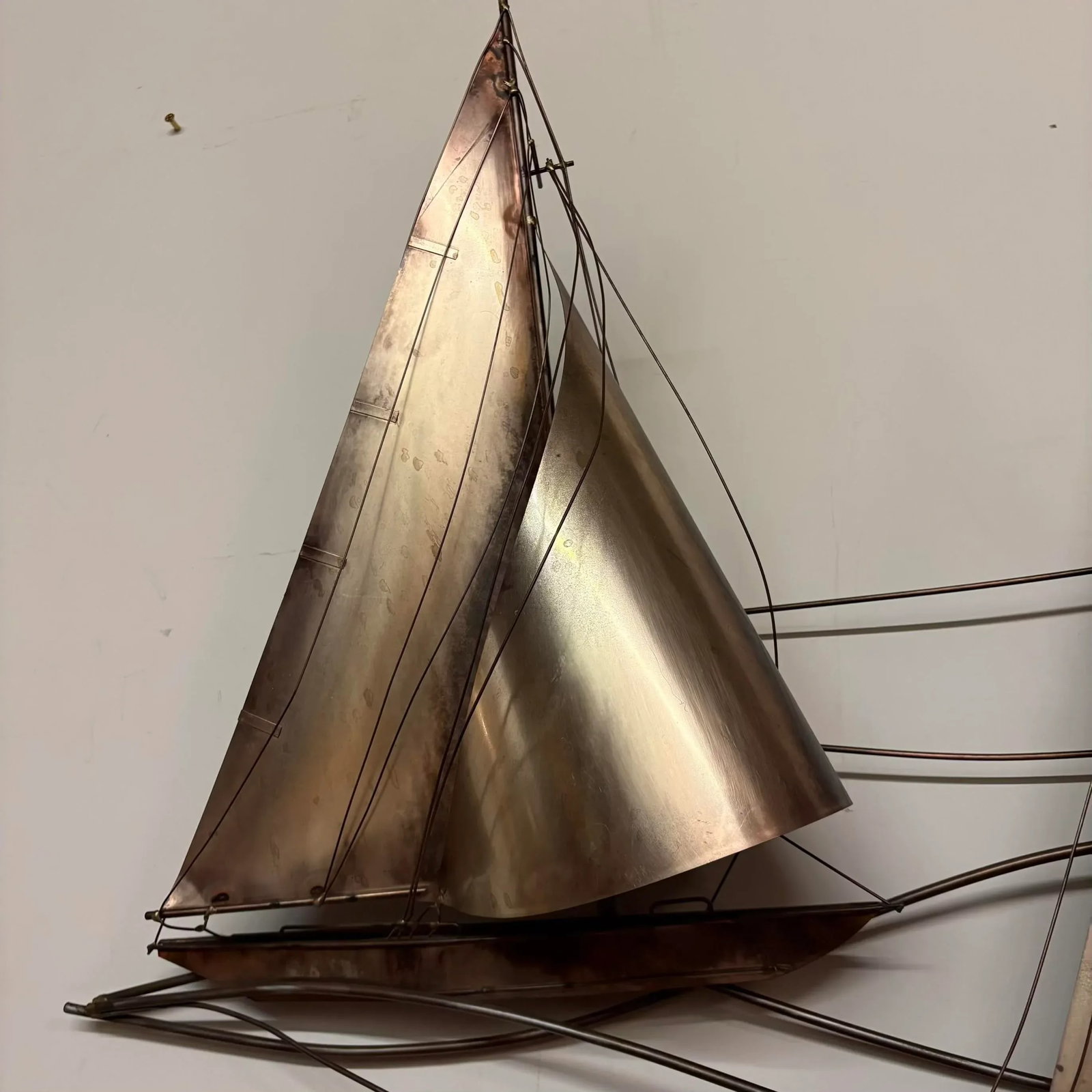Vintage 1977 Curtis Jere Sailboat Wall Sculpture - 4