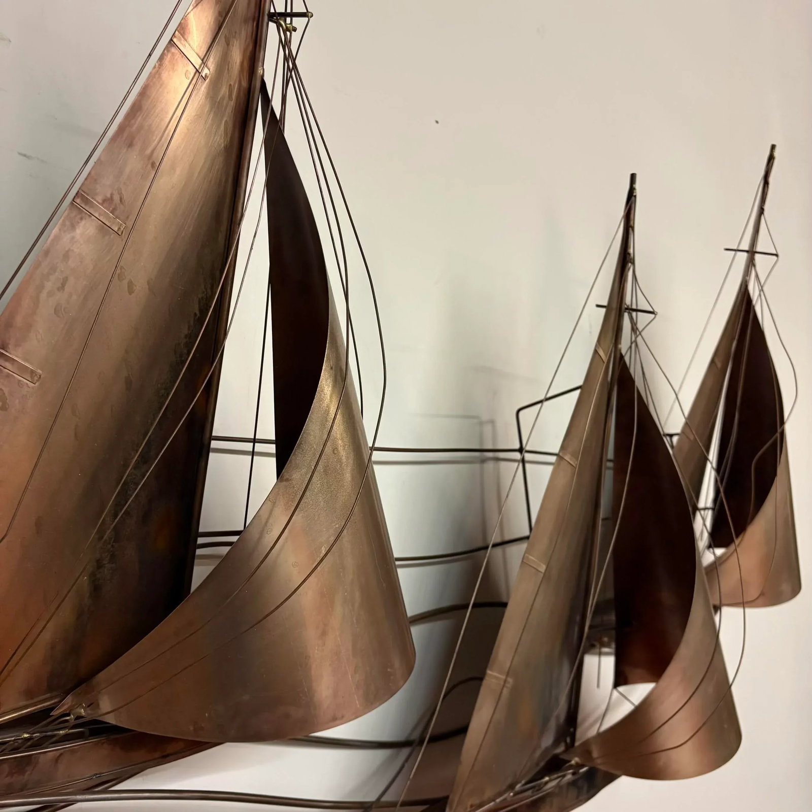 Vintage 1977 Curtis Jere Sailboat Wall Sculpture - 5