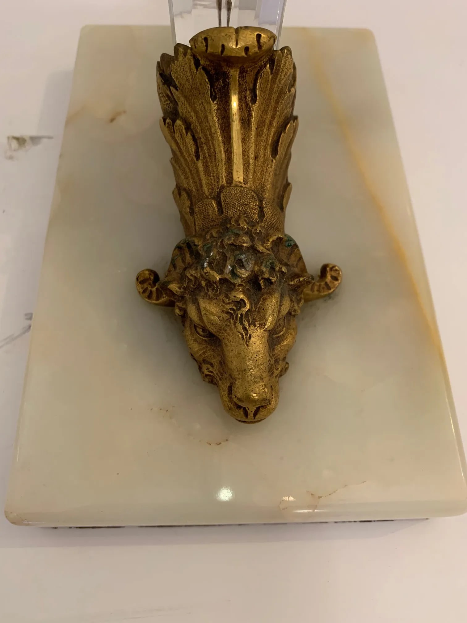 Cut Glass Marble and Bronze Cornucopia -A Pair - 5