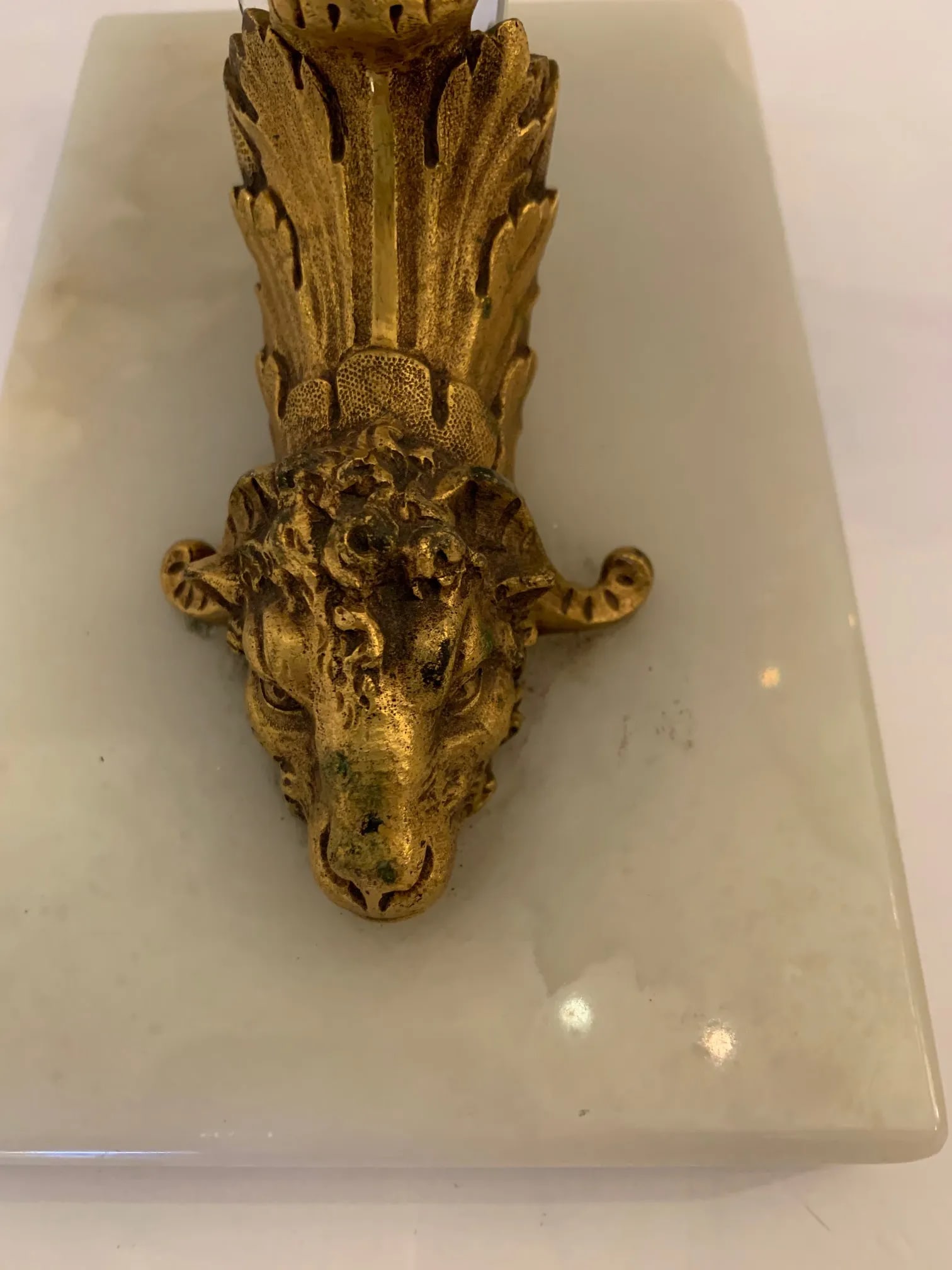 Cut Glass Marble and Bronze Cornucopia -A Pair - 7